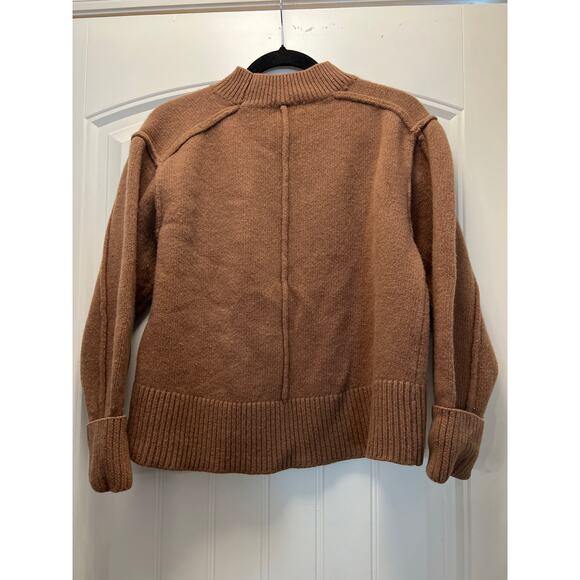 H & M Women’s Long Sleeve Ribbed Oversized Wool Pullover Sweater Size XS Brown - Picture 2 of 3
